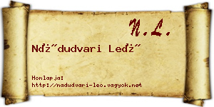 Nádudvari Leó névjegykártya